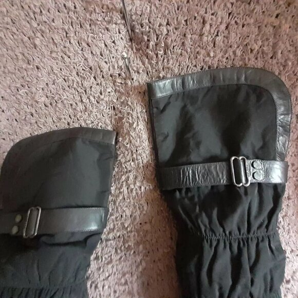 RUDSAK-Black Leather-Quilted Fabric-Over The Knee Boots-Sz 38-7.5-Near Mint - Picture 2 of 9